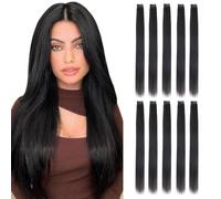 FDEETY 10PCS Clip en Extensiones de Cabello para Mujer Niñas Cabello Extensiones con Clips Postizo Sintético Recto Extensión de Cabello 40cm