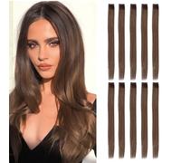 FDEETY 10PCS Clip en Extensiones de Cabello para Mujer Niñas Cabello Extensiones con Clips Postizo Sintético Recto Extensión de Cabello 40cm