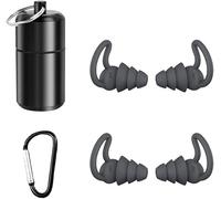 FDEETY 2 Pares Tapones Oídos Espiral 4 Capas Reducción Ruido Silicona Suave Estuche Aluminio Mosquetón Incluido Natación Dormir Estudiar Conciertos