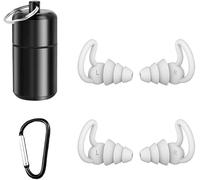 FDEETY 2 Pares Tapones Oídos Espiral 4 Capas Reducción Ruido Silicona Suave Estuche Aluminio Mosquetón Incluido Natación Dormir Estudiar Conciertos