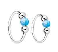 FDEETY 2 Piezas Aros Nariz Acero Inoxidable Redondos Piedra Turquesa Septum Piercing Joyería Corporal Anillos Nariz Clicker