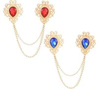 FDEETY 2 Piezas Broche Collar Cadena Cristal Lágrima Vintage Elegante Joya Decorativa Accesorio Traje