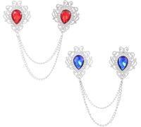 FDEETY 2 Piezas Broche Collar Cadena Cristal Lágrima Vintage Elegante Joya Decorativa Accesorio Traje