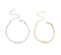 FDEETY 2 Piezas Juego de Pulseras Mujer Hombre Conjunto Pulsera Nudo Pareja Amistad Joyería San Valentín Cumpleaños Regalo para Novio Novia Amigos