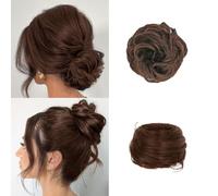 FDEETY 2 Piezas Moño Postizo Pelo Sintético Extensiones Cabello Recogido Coletas Ondulado Liso Peinados Updo Elegante Natural