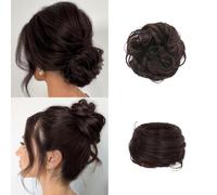 FDEETY 2 Piezas Moño Postizo Pelo Sintético Extensiones Cabello Recogido Coletas Ondulado Liso Peinados Updo Elegante Natural