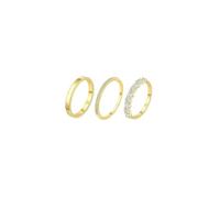 FDEETY 3 Piezas Anillos Apilables Elegantes Circonita Chapado Oro 14k Conjunto Alianzas Delicadas Brillantes Mujer Joyería