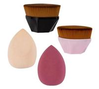 FDEETY 4 Piezas Set Brochas Maquillaje Hexagonal Esponja Maquillaje Profesional Base Líquida Corrector Aplicador Cosmético