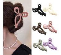 FDEETY 6 Unidades Pinzas para Pelo 6 Colores Pajarita Pinza para Cabello de Agarre Antideslizante Grande Claw Clips para Peinado de Moda para Mujer y Chica