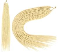 FDEETY 60cm Extensiones de Trenzas Sintetico Pelo Trenzas Africanas Extensiones de Trenzado de Cabello Para Ganchillo para Niñas (Dorado)
