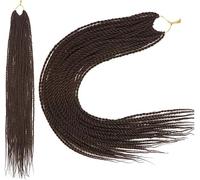 FDEETY 60cm Extensiones de Trenzas Sintetico Pelo Trenzas Africanas Extensiones de Trenzado de Cabello Para Ganchillo para Niñas (Marrón Claro)