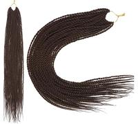 FDEETY 60cm Extensiones de Trenzas Sintetico Pelo Trenzas Africanas Extensiones de Trenzado de Cabello Para Ganchillo para Niñas (Marrón Oscuro)