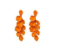 FDEETY Acrílico Pendientes Largo Pétalo Colgante Flor Borla Colorido para Mujer Niña (Naranja)