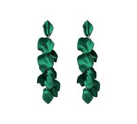 FDEETY Acrílico Pendientes Largo Pétalo Colgante Flor Borla Colorido para Mujer Niña (Verde)