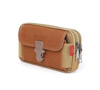 FDEETY Bolsa Cintura Táctica para Teléfono Móvil Funda Cinturón para Herramientas Pequeñas de Multiusos Deportes Senderismo Camping (Horizontal-Caqui)