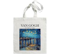 FDEETY Bolsa Tote Algodón Estampado Artístico Museo Compra Reutilizable Asas Largas Resistente Ecológica