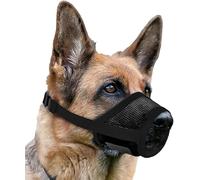 FDEETY Bozal Perro Ajustable Transpirable Antiladridos Mordeduras Masticaciones Cómodo Bozal de Malla Suave Adecuado para Perros Pequeños Medianos Grandes(Ferroso,L)