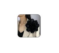 FDEETY Broche Mujer Terciopelo Tela Gran Clásica Camelia Broches para Fiesta Boda Baile Banquete Mujers Accesorios Disfraz Regalo(Negro)
