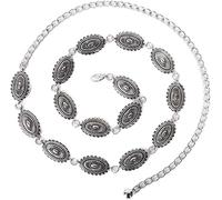 FDEETY Cadena Cintura Ovalada Medallones Vintage Estilo Bohemio Ajustable Decorativa Metálica Elegante Ornamental