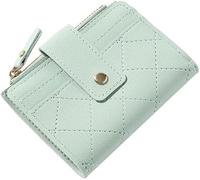 FDEETY Cartera Pequeña Acolchada Mujer Monedero Compacto Billetera Cremallera Tarjetero Mini Portamonedas Botón Presión