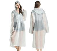 FDEETY Chubasqueros Impermeable para Mujer Hombre, EVA Transparentede Portátil Reutilizable Poncho con Capucha y Mangas para Viajes, Senderismo, Bicicleta