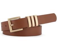 FDEETY Cinturones de Mujer Moda Vintage Cinturón Durable Ajustable PU Cuero Cintura para Pantalones Vaqueros Vestidos (Camel)
