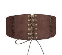 FDEETY Cinturon Mujer Clásica Piel genuina Corsé con Lazo Sin Hebilla Moda Accesorios de Ropa para Jeans Vestidos Atuendos Festivos(MarróN)