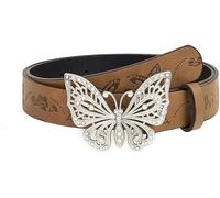 FDEETY Cinturon Mujer PU CinturóN Vintage Casuales con Hebilla de Lazo Versátil Ajustable para Jeans Vestidos y Atuendos Casuales（Marrón）