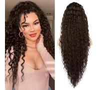 FDEETY Coleta Postiza Rizada Ondulada Larga 90cm Cola Caballo Extensión Cabello Sintético Voluminosa Ajustable Natural