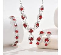 FDEETY Collar Mujer Plata Swarovski Joyeria Conjuntos Elegantes Pendientes Mujer Regalo Cumpleaños