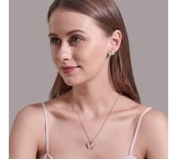FDEETY Collar y Pendientes Mujer Mariposa Dorada con Cristales Swarovski Elegante Conjunto de Joyería para Mujeres Ideal para Regalo Cumpleaños y Ocasiones Especiales