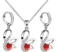 FDEETY Conjunto De Joyas De Cisne De Plata Esterlina Con Cristales Brillantes Collar Y Pendientes A Juego Joyería Elegante Para Mujer