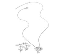 FDEETY Conjunto Joyas Estrella Mar Concha Marina Collar Pendientes Acero Inoxidable Perla Artificial Colgante Náutico Veraniego