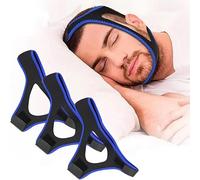Fdeety Correa Ajustable Para La Barbilla Antirronquidos Soporte Cómodo Y Transpirable Para Dormir Mejor Banda Elástica Para Evitar Ronquidos Pack De 3 Unidades(Blue)