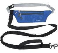 Fdeety Correa Manos Libres para Perros Cinturón Ajustable con Bolsillos Correa Elástica Reflectante Ideal para Correr Y Caminar Accesorios para Mascotas Correa para Perros Deportiva