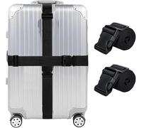 Fdeety Correas Ajustables para Maletas Juego De 2 Correas De Equipaje Correas De Seguridad para Maletas De 18 32 Pulgadas Correas De Viaje Duraderas Y Ajustables(Black)