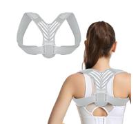 FDEETY Corrector Postura Espalda Corrección de Postura con Correa Para el Hombro Corrección de Escoliosis y Joroba Proporciona Forma Apto para Hombres Mujeres(Gris-M)