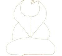 FDEETY Bikini Arnés Cuerpo Joyería Cadena Barra Cintura Cadena Sexy Cuerpo Cadena Cruz Vientre Cadena Playa Accesorio para Mujeres Y Niñas