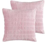FDEETY Funda de cojín Cuadrado de Terciopelo Suave Funda de Almohada Decorativa para sofá Cama y Sala de Estar Pack de 2 45x45 cm Color marrón