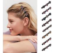 Fdeety Horquillas Para El Cabello En Forma De Flor De Doble Capa Juego De 3 Piezas Accesorios Para Peinados Elegantes Y Duraderos Pinzas Decorativas Con Cristales De Colores