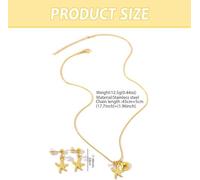 FDEETY Juego Joyas Mujer 2 Piezas Acero Inoxidable Collar Colgante Concha Estrella de Mar Pendientes Juego Diseño Elegante Textura Premium Para Vacaciones Cotidianas(Oro)