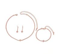 FDEETY Juegos de Joyas para Mujer Collar Pendiente Pulsera Conjunto de Joyería Nupcial Conjunto de Collar y Pendientes de Accesorios de Fotografía de Boda