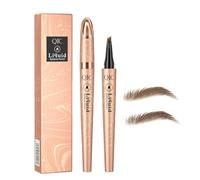 FDEETY Lápiz Cejas Líquido Cuatro Garras Punta Fina Resistente Agua Larga Duración Maquillaje Profesional Acabado Natural
