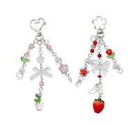 FDEETY Llaveros para Mujer Y2K con Forma de Mariposa de Fresa Flor de Cerezo Llavero lindo gato Amuletos para Mujeres Niñas Monedero Regalos