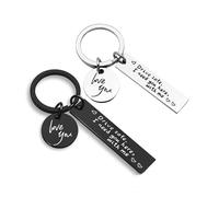 FDEETY Llavero De Pareja Grabado 'Drive Safe I Need You Here With Me' Llavero 'Love You' 2 Piezas De Acero Inoxidable Llavero Para Mujer Y Hombre Accesorios De Viaje Y Equipaje