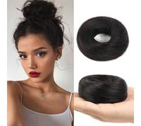 FDEETY Moño Postizo Donut Elegante Peluca Extensión Cabello Sintético Recogido Alto Aspecto Natural Peinado Rápido Accesorio Pelo
