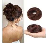 FDEETY Moño Postizo Donut Elegante Peluca Extensión Cabello Sintético Recogido Alto Aspecto Natural Peinado Rápido Accesorio Pelo