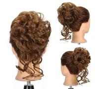 FDEETY Moño Postizo Rizado Elegante Extensión Cabello Sintético Coletero Voluminoso Accesorio Peinado Recogido Profesional