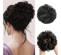FDEETY Moño Postizo Rizado Elegante Extensión Cabello Sintético Natural Voluminoso Accesorio Peinado Recogido Fácil Colocación