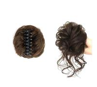 FDEETY Moños Postizos Extensiones pelo Natural Coletero Sintético Postizo Rizado Ondulado Clip Cola de Caballo Postizos Recogido para Mujeres(Marrón oscuro)